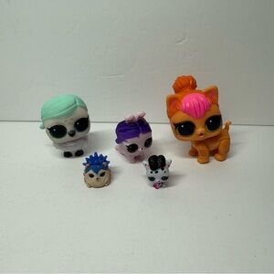 MGA LOL Surprise Pets Lot of 5 Animals Mixed Sizes Toy Figures Doll Accessories